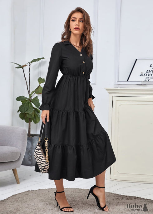 Autumn and WinterBacl boho dress